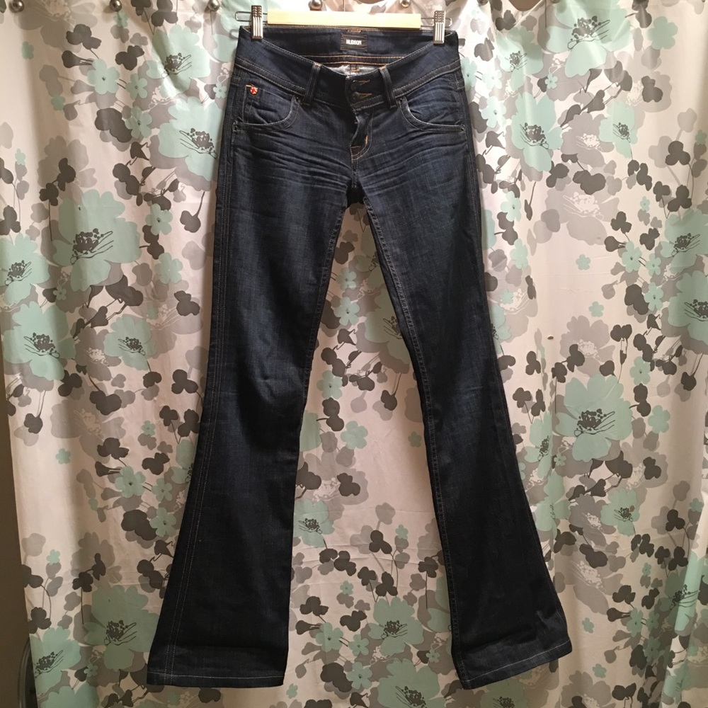 Size 24 Hudson Jeans dark wash + slight flare
